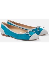 Manolo Blahnik - Capbal Suede Ballet Flats - Lyst