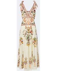 CAMILLA - Embellished Printed Linen And Silk Maxi Dress - Lyst