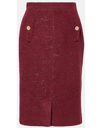Alessandra Rich - Jupe Crayon En Tweed A Sequins - Lyst