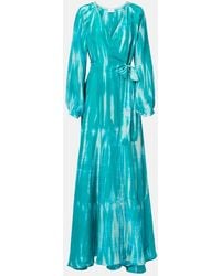 Anna Kosturova - Vestido Envolvente De Seda Tie-Dye - Lyst