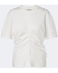 Rohe - Gathered Cotton And Silk-Blend T-Shirt - Lyst