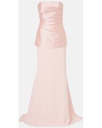 Solace London - Alia Strapless Satin Gown - Lyst