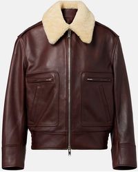 Bottega Veneta - Shearling-Trimmed Leather Jacket - Lyst