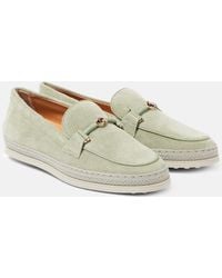 Tod's - Loafers T-Ring Aus Veloursleder - Lyst