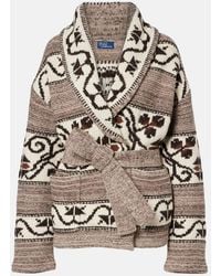 Polo Ralph Lauren - Jacquard Wool-Blend Wrap Cardigan - Lyst
