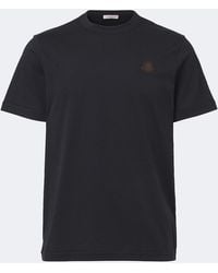 Moncler - Leather-Trimmed Cotton Jersey T-Shirt - Lyst