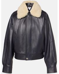 Bottega Veneta - Veste Blouson En Cuir Et Shearling - Lyst