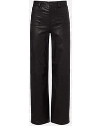 FRAME - High-Rise-Hose Le Slim Palazzo Aus Leder - Lyst