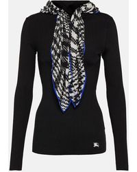 Burberry - Scarf-Detail Ribbed Jumper - Lyst