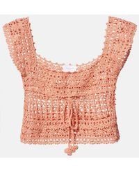 Anna Kosturova - Deauville Crochet Cotton Crop Top - Lyst