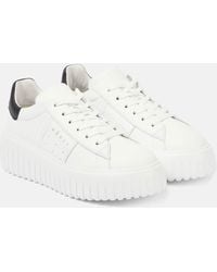 Hogan - Zapatillas Con Plataforma H-Stripes De Piel - Lyst