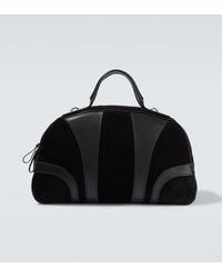 Dries Van Noten - Leather-Trimmed Suede Duffel Bag - Lyst