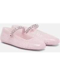 Jimmy Choo - Jelly Embellished Pu Mary Jane Flats - Lyst