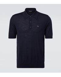 Prada - Logo Virgin Wool Polo Shirt - Lyst