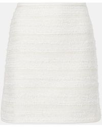 Nina Ricci - Denim And Tweed Miniskirt - Lyst