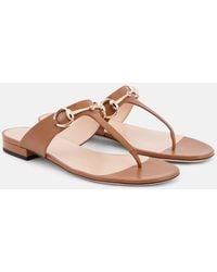 Gucci - Lady Horsebit Leather Thong Sandals - Lyst