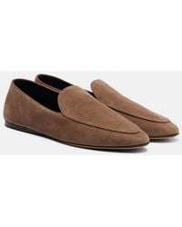 The Row - Soft Suede Loafers - Lyst