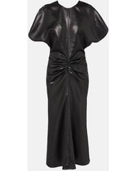 Victoria Beckham - Gathered Lame Midi Dress - Lyst