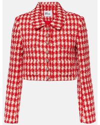 Self-Portrait - Crystal-embellished Metallic-bouclé Woven Jacket - Lyst