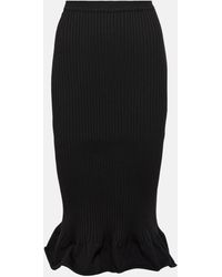 Khaite - Sapphi Ribbed-knit Wool-blend Midi Skirt - Lyst