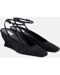 Alaïa - Wave Suede Wedges - Lyst