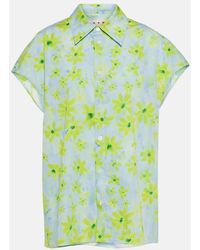 Marni - Camicia in cotone con stampa floreale - Lyst