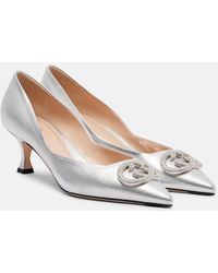 Gucci - Interlocking G 55 Metallic Leather Pumps - Lyst