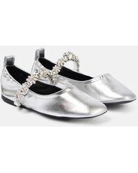 Stella McCartney - Elsa Metallic Faux Leather Ballet Flats - Lyst