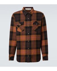 God's True Cashmere - Plaid Cashmere Shirt With Sunstone - Lyst