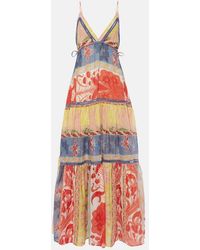 Etro - Printed Cotton And Silk Maxi Dress - Lyst