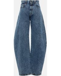 Alaïa - High-rise Barrel-leg Jeans - Lyst