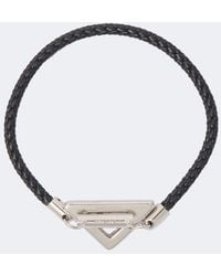 Prada - Logo Braided Leather Bracelet - Lyst