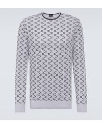 Giorgio Armani - Sweat-shirt en jacquard de coton et cachemire - Lyst