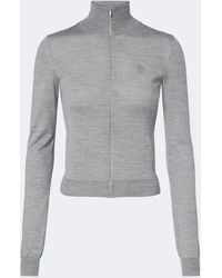Gucci - Wool And Silk Zip-Up Sweater - Lyst