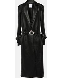 The Attico - Belted Leather Coat - Lyst
