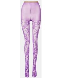 Valentino - Floral Lace Tights - Lyst