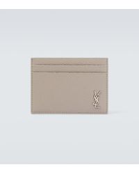 Saint Laurent - Tiny Cassandre Leather Card Holder - Lyst