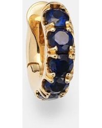 Spinelli Kilcollin - Mini Macro Hoop 18kt Yellow Gold Single Earring With Sapphires - Lyst