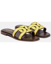 Tod's - Leather Slides - Lyst
