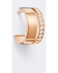 Repossi - Berbere 18Kt Rose Single Hoop Earring With Diamonds - Lyst