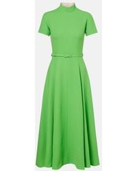 Emilia Wickstead - Camilla Belted Wool Midi Dress - Lyst