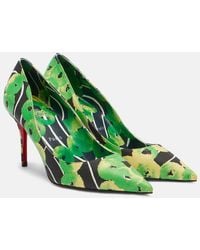 Christian Louboutin - Miss Z 80 Printed Satin Pumps - Lyst