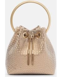 Jimmy Choo - Bon Bon Small Embellished Satin Bucket Bag - Lyst