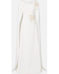 Safiyaa - Yuna Faux Pearl-Embellished Crepe Gown - Lyst