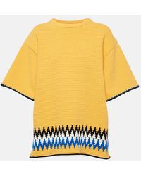 Jil Sander - Jacquard-Trimmed Cotton Jersey T-Shirt - Lyst
