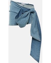 Blumarine - Minifalda De Denim Con Detalle De Lazo - Lyst