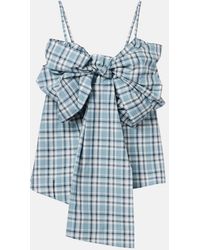 Acne Studios - Bow-Detail Checked Cotton Top - Lyst
