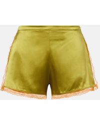 Dries Van Noten - Shorts Aus Satin Mit Spitze - Lyst