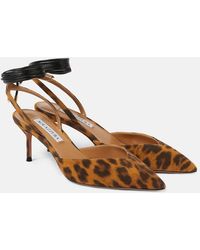 Aquazzura - Beyond Animal-Print Leather Slingback Pumps - Lyst