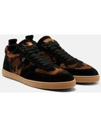 Christian Louboutin - Suede-Trimmed Calf Hair Sneakers - Lyst